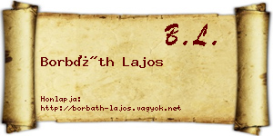 Borbáth Lajos névjegykártya