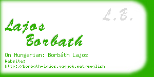 lajos borbath business card